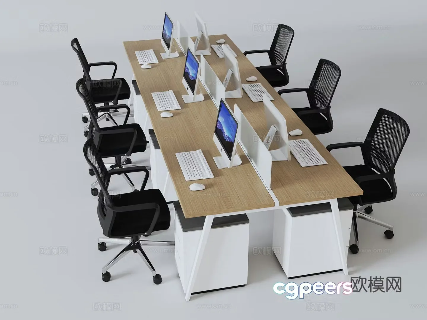 Employee desk 3d model