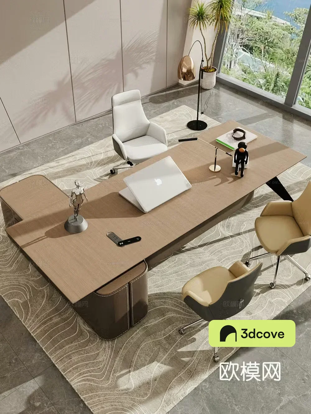 Modern Italian office desk and chair Modern office desk and chair Boss table Large class desk President desk