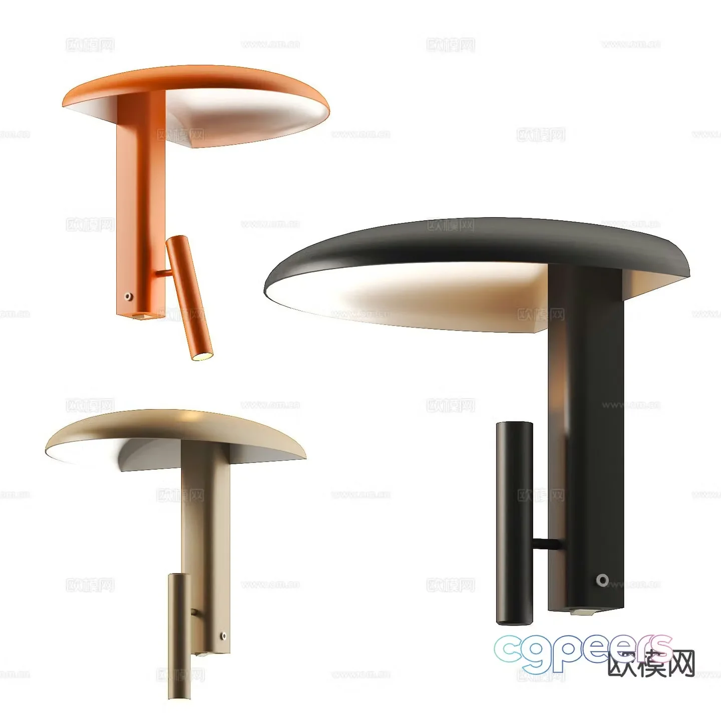 Modern metal wall light 3d model