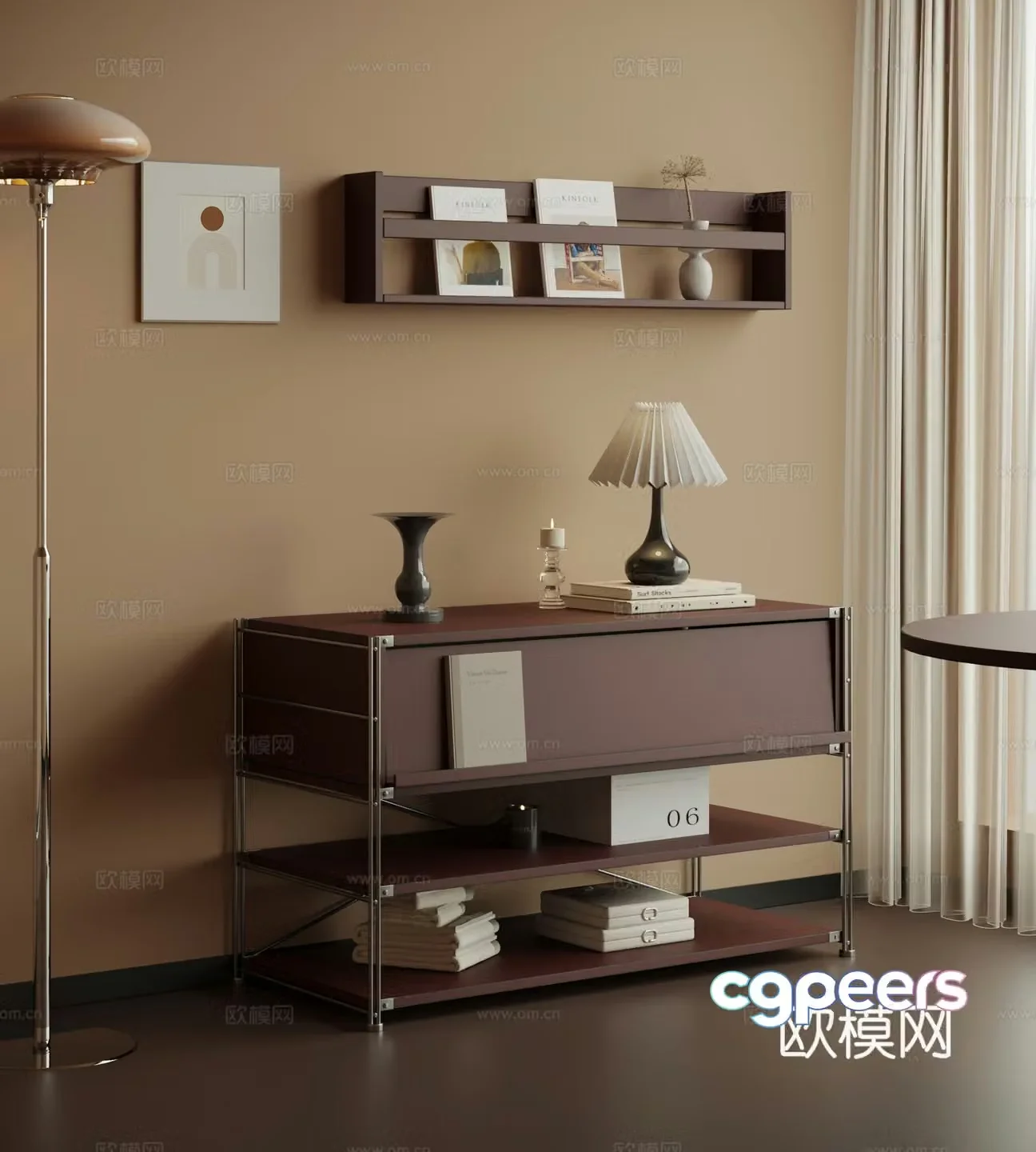 Retro entrance cabinet cabinet 3d model
