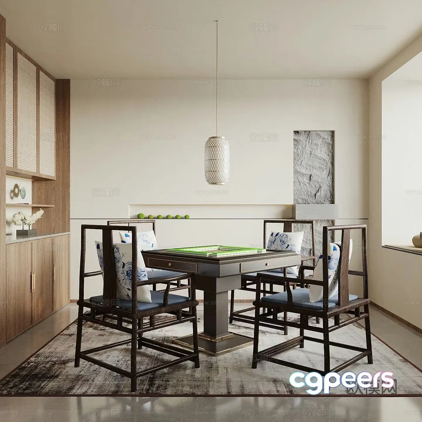 New Chinese chess and card room 3D model
