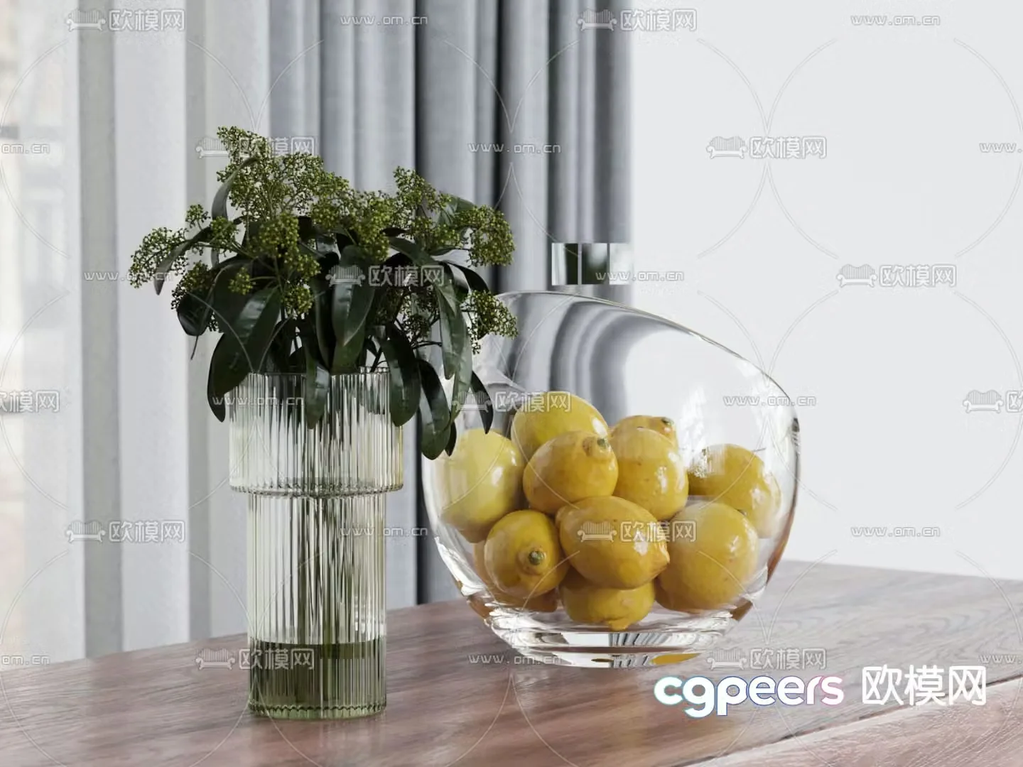Fruit ornaments Fruit plate Lemon 3d model