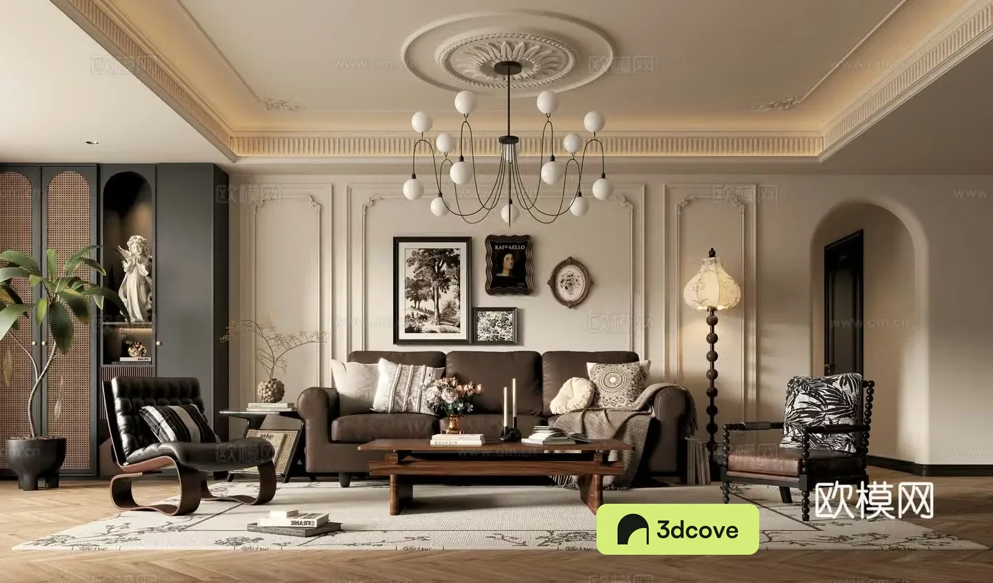 French medieval style living room