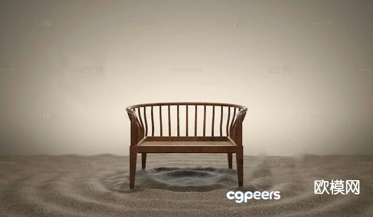 Single chair leisure chair dining chair armchair 3d model