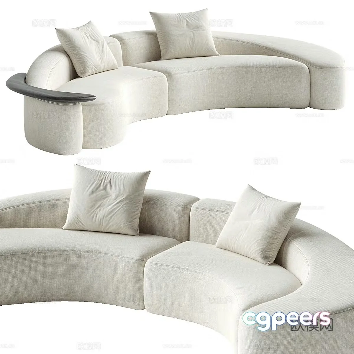Modern Italian OTA curved sofa 3d model