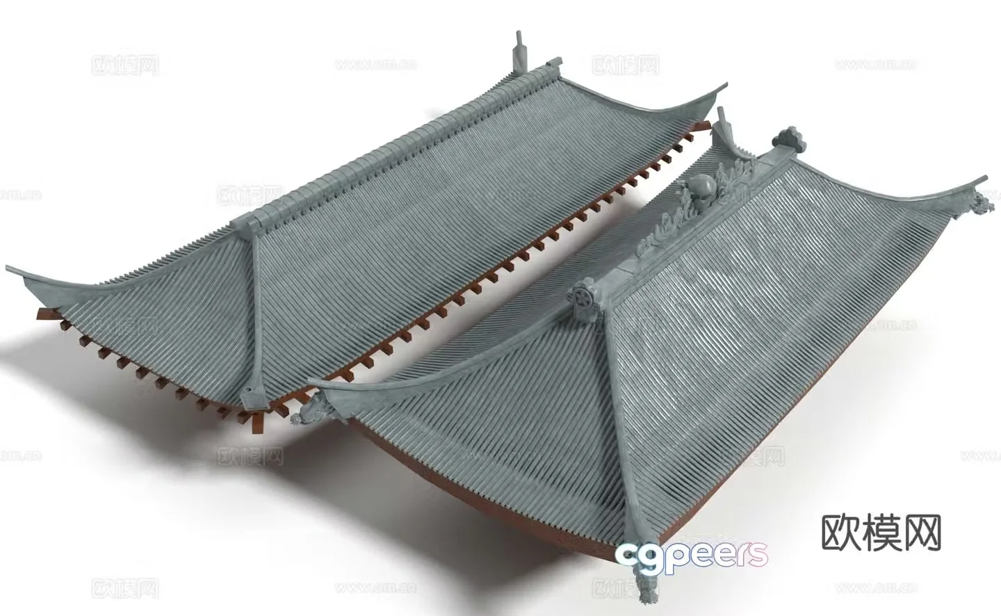 Chinese style eaves roof eaves 3d model