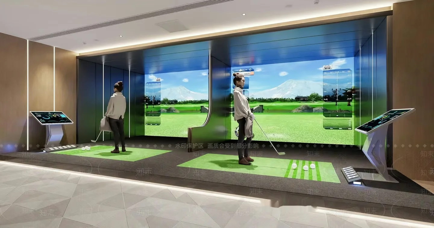 Modern Indoor Golf Simulator 3D Model – 13090 – VRAY Render