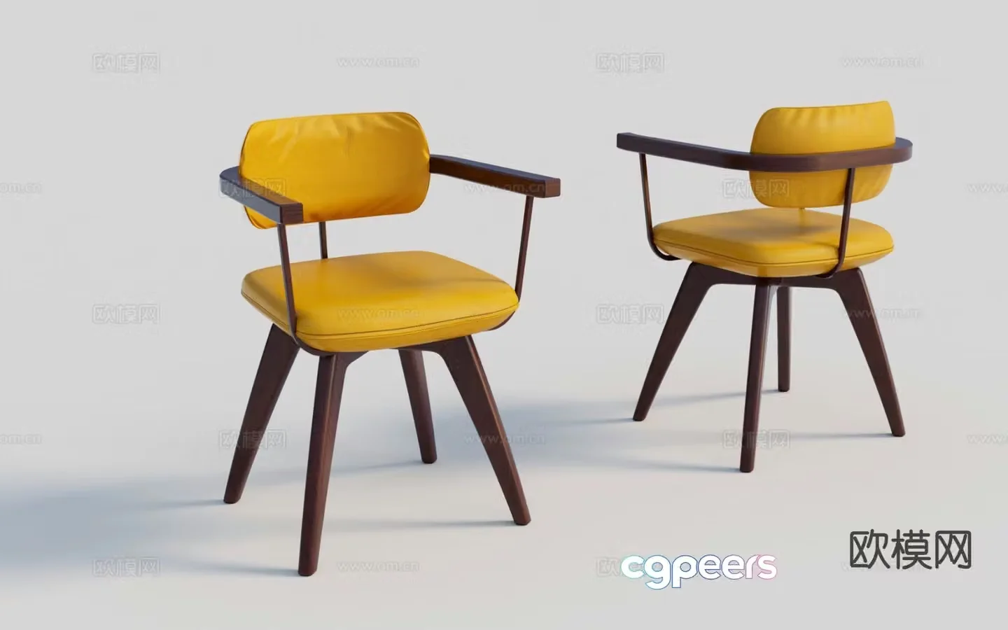 Modern chair single chair dining chair leisure chair 3d model