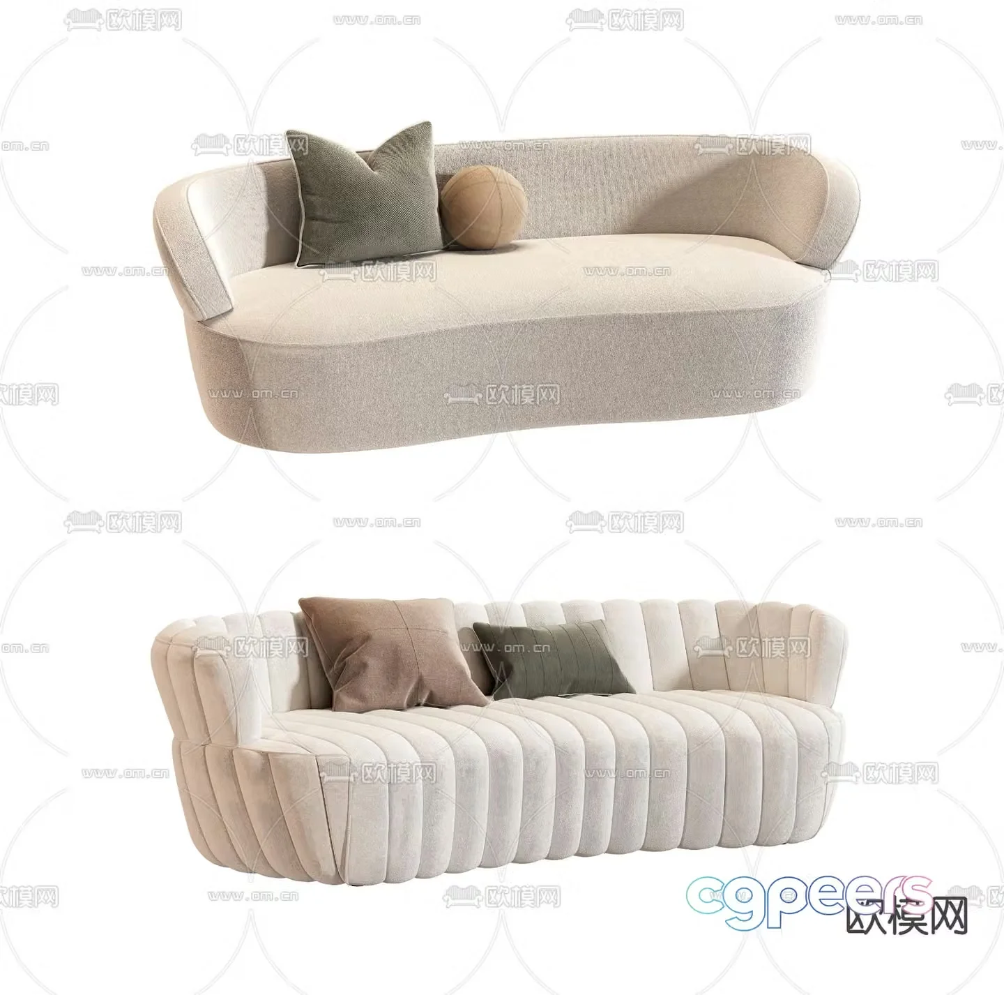 Meridiani special shaped sofa 3d model