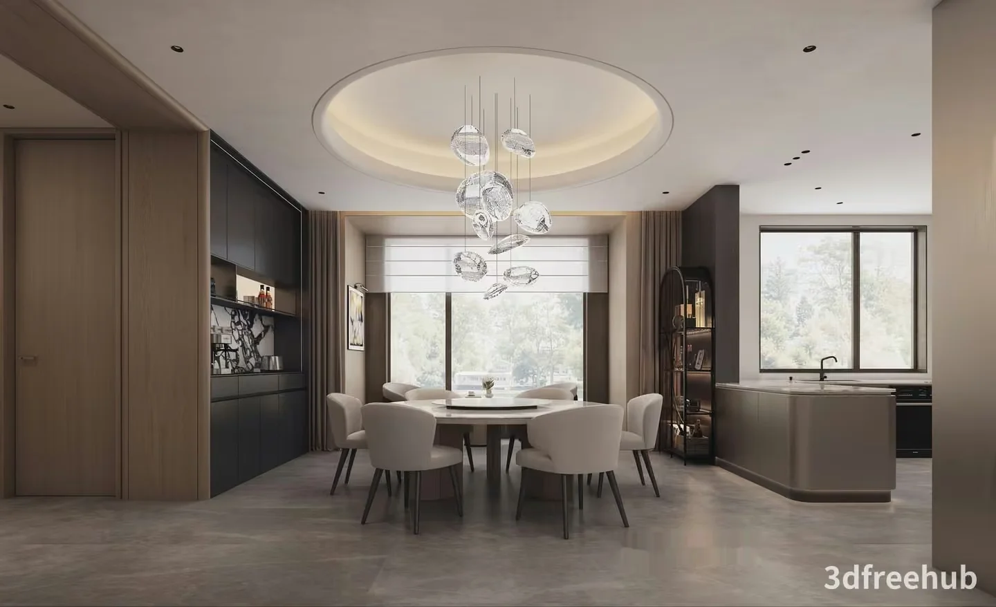 Modern Dining Room 3D Model – 21259 – VRAY Render