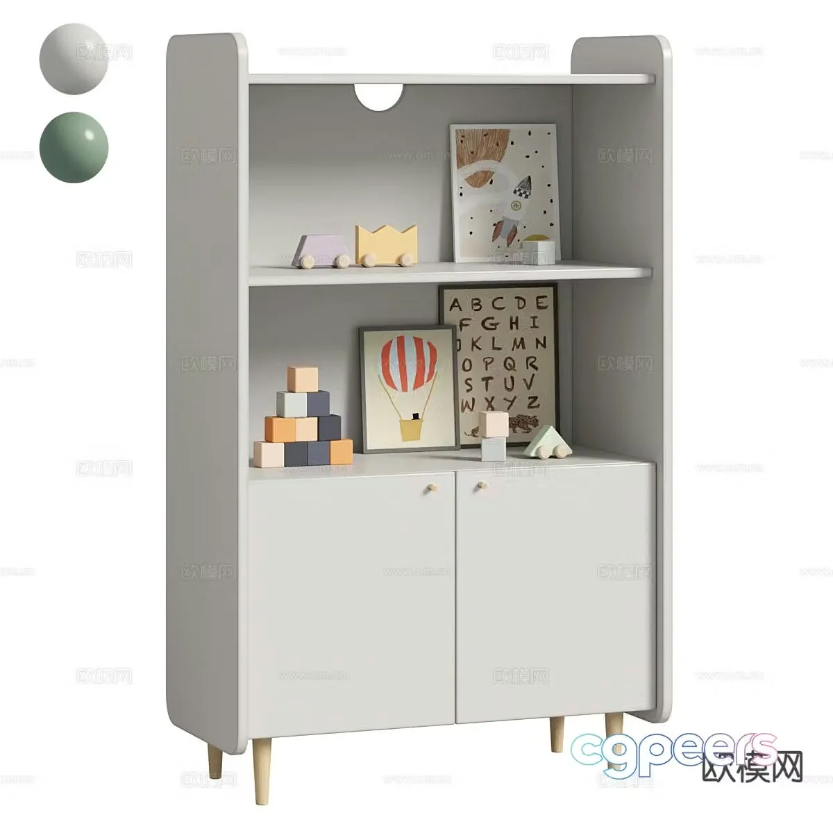Children’s bookcase 3d model