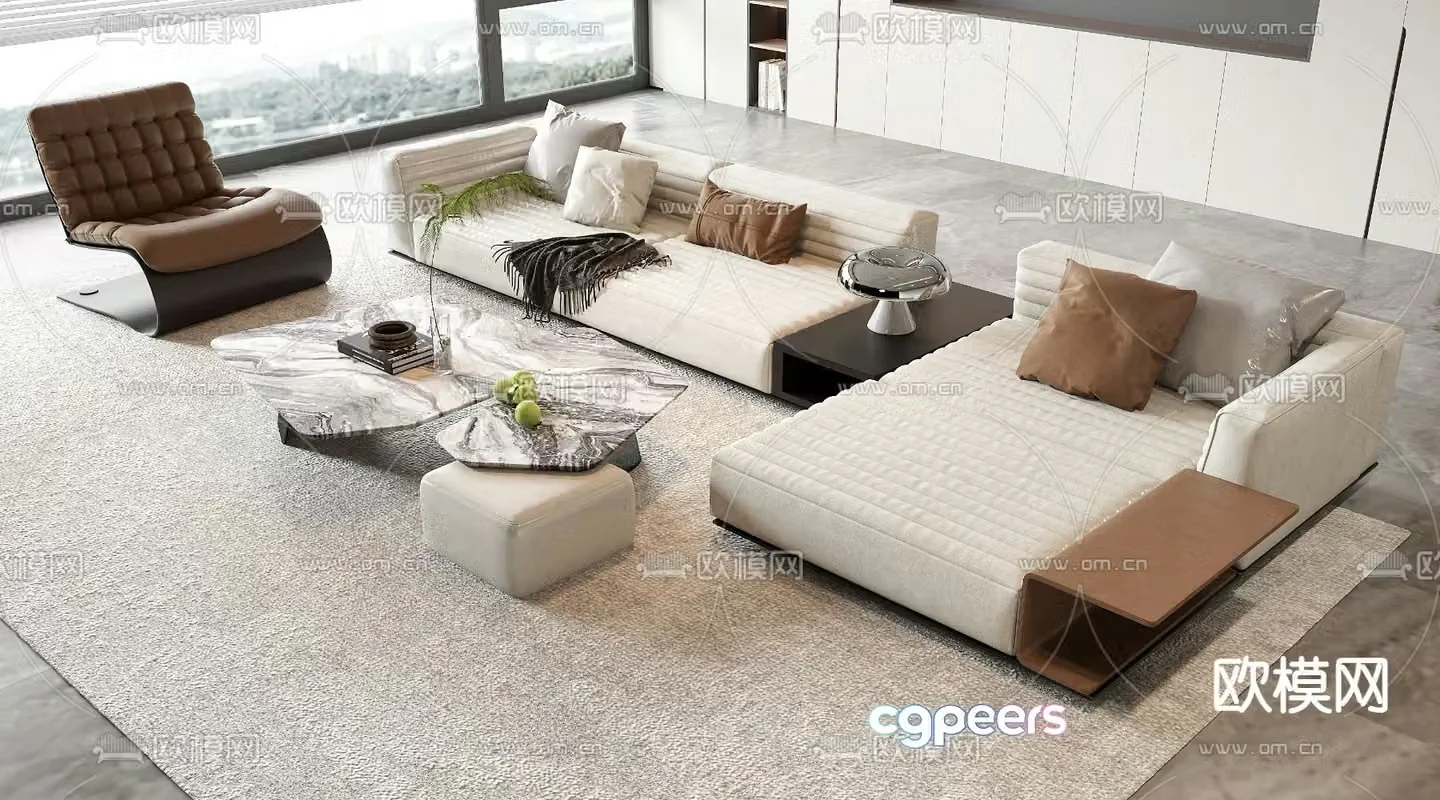 Modern sectional sofa 3d model