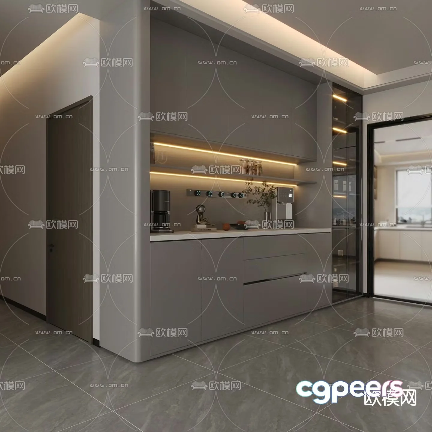 Modern sideboard wine cabinet 3d model