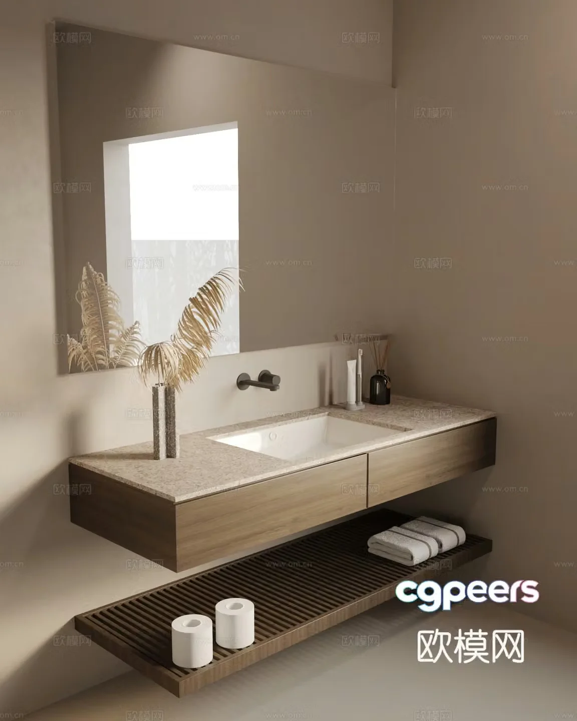 Bathroom cabinet Jijifeng bathroom cabinet 3D model