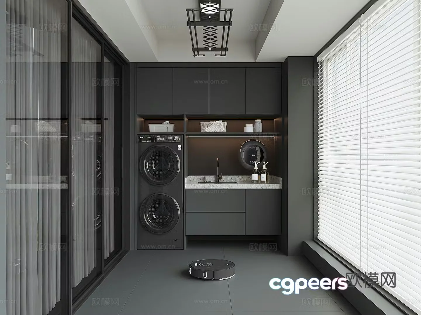 Modern washing machine cabinet 3d model