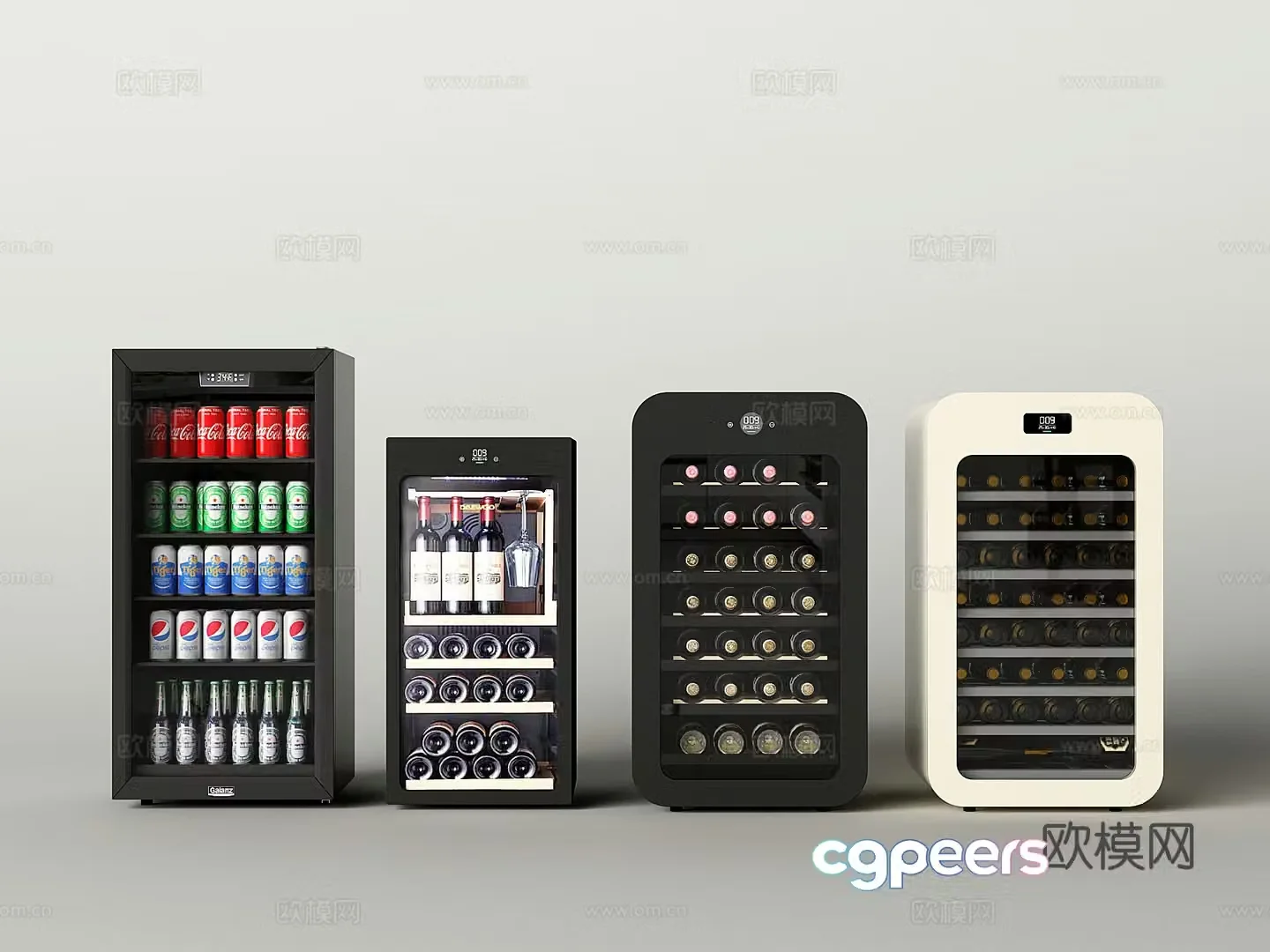 Modern freezer refrigerator 3d model