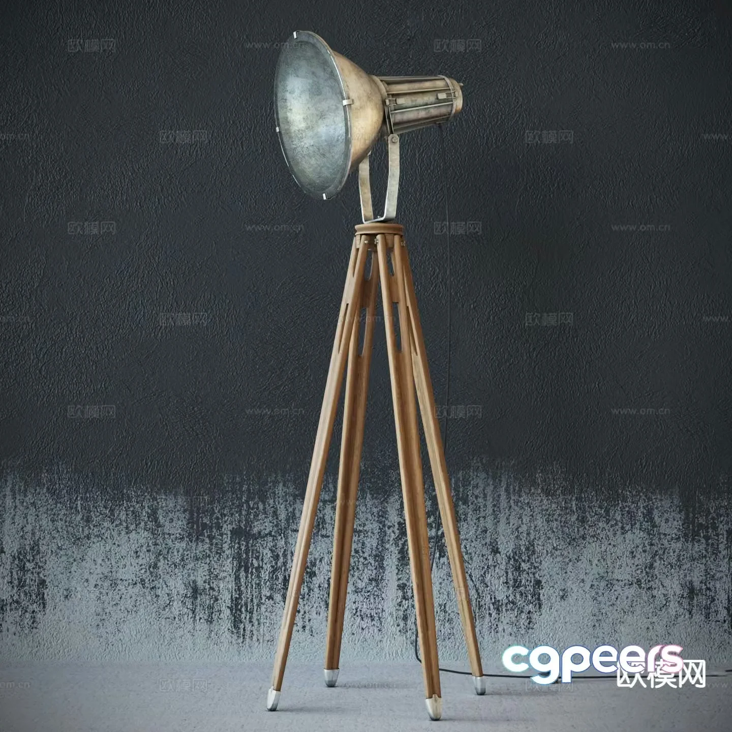 Industrial style floor lamp lighting 3d model