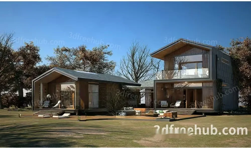 Modern 3D Model Of A House 3D Model – 18708 – VRAY Render