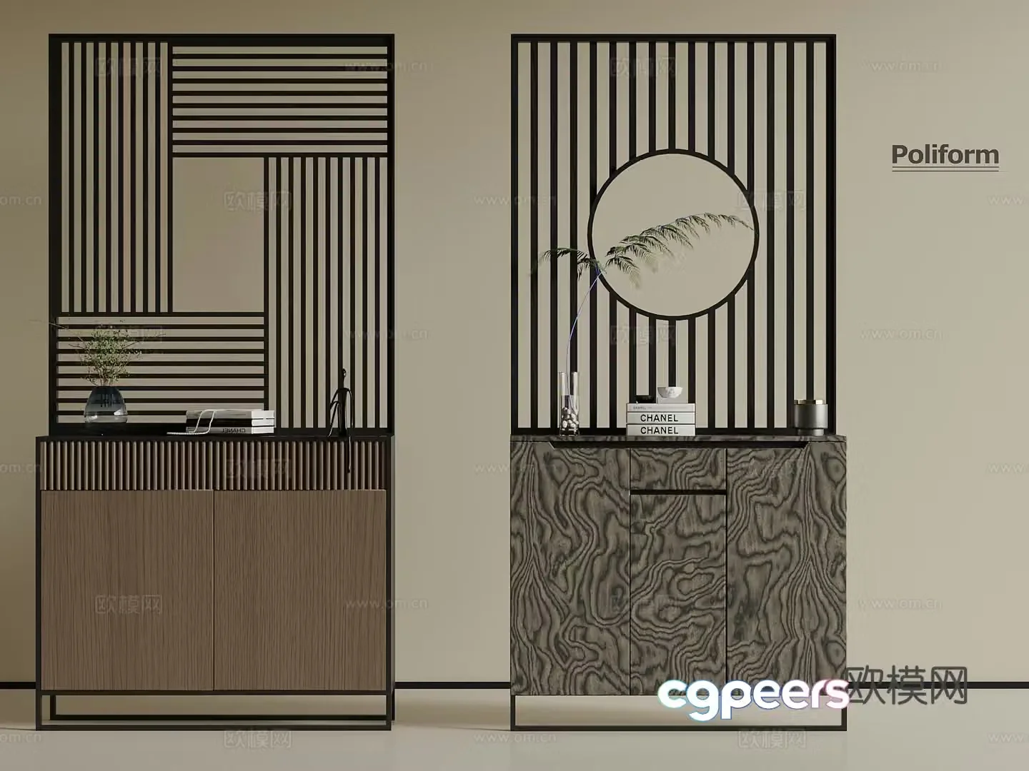 Modern partition shoe cabinet 3d model