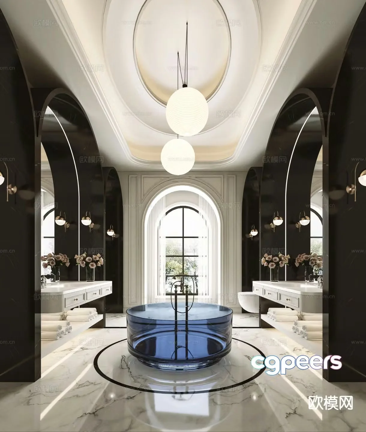 French bathroom villa bathroom luxury bathroom 3D model