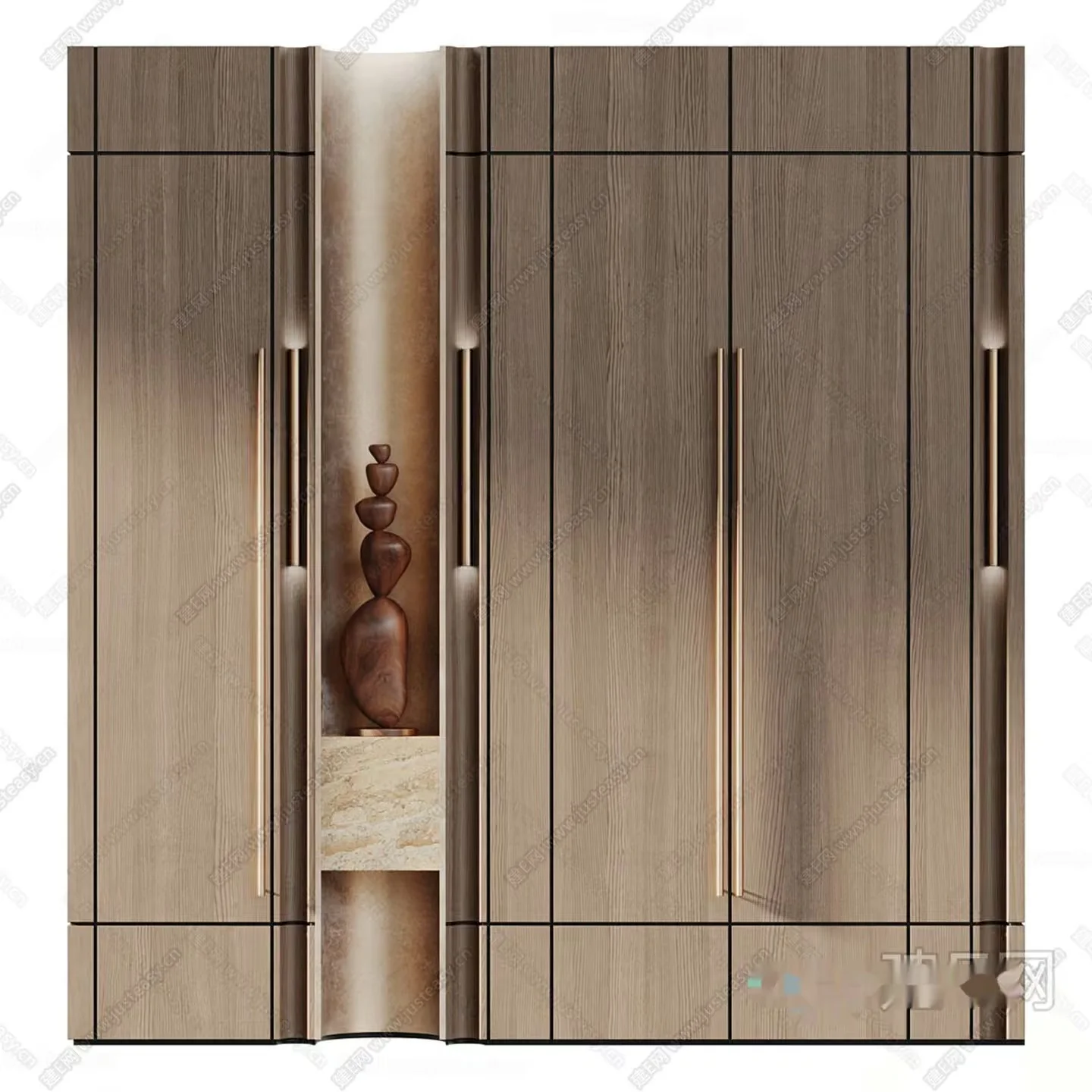 Brown Wooden Cabinet 3D Model – 15319 – CORONA Render