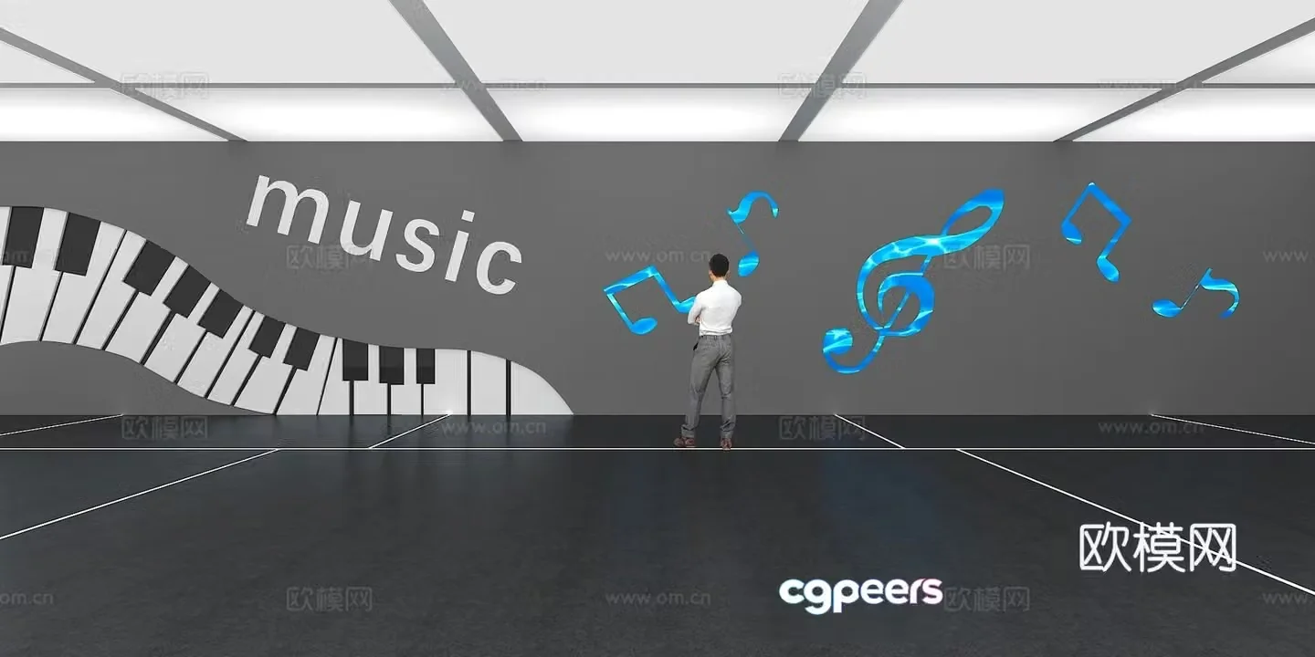 Cultural wall Music culture wall Display wall Classroom Exhibition hall Campus culture Corridor Teaching 3D model