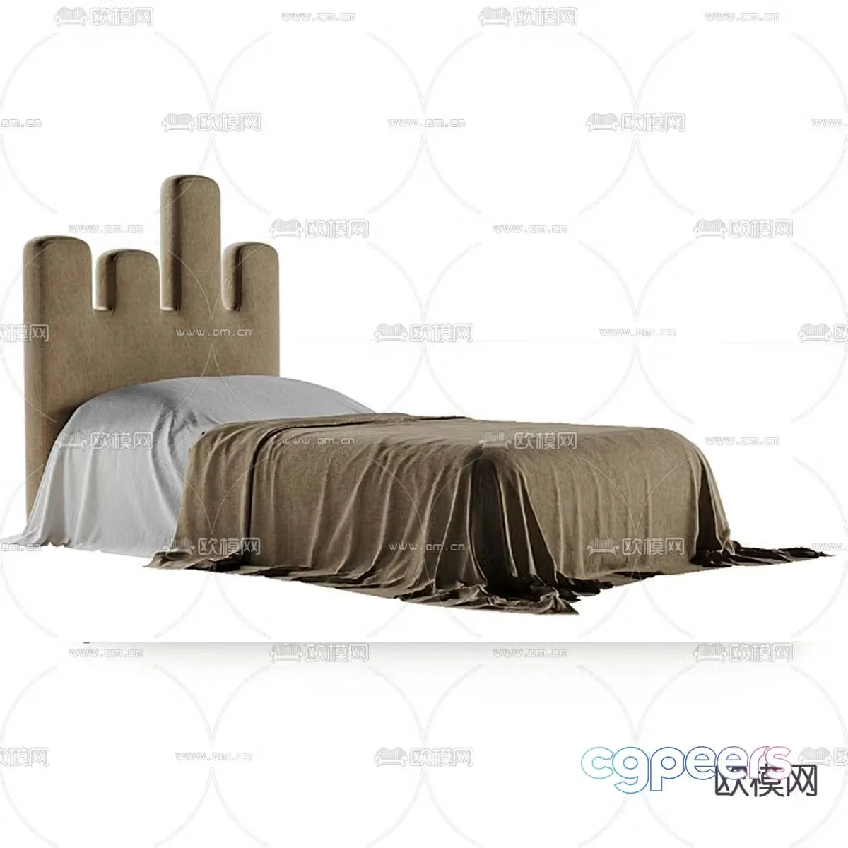 Italian single bed 3d model
