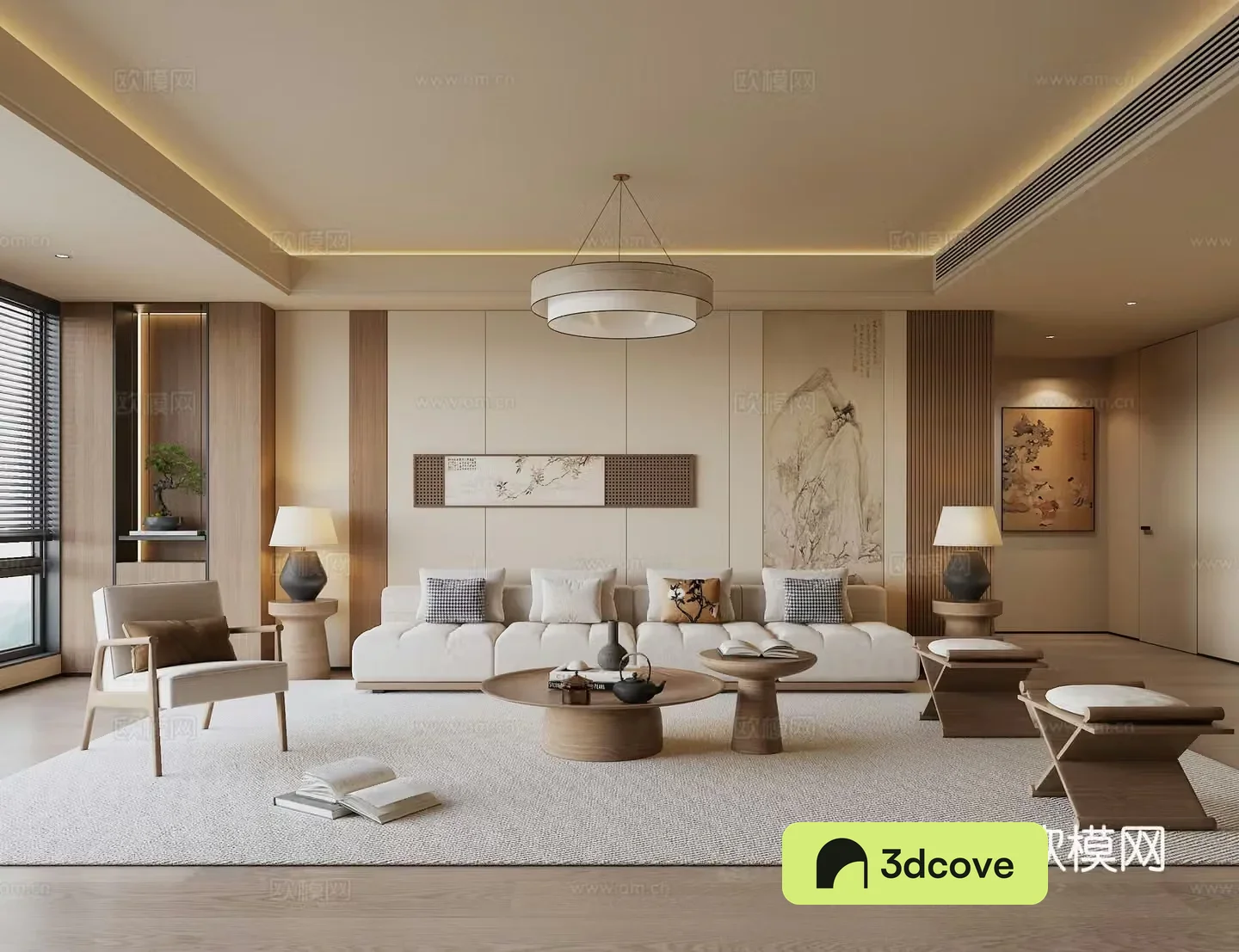 New Chinese living room Song style living room Zen living room Shocking living room