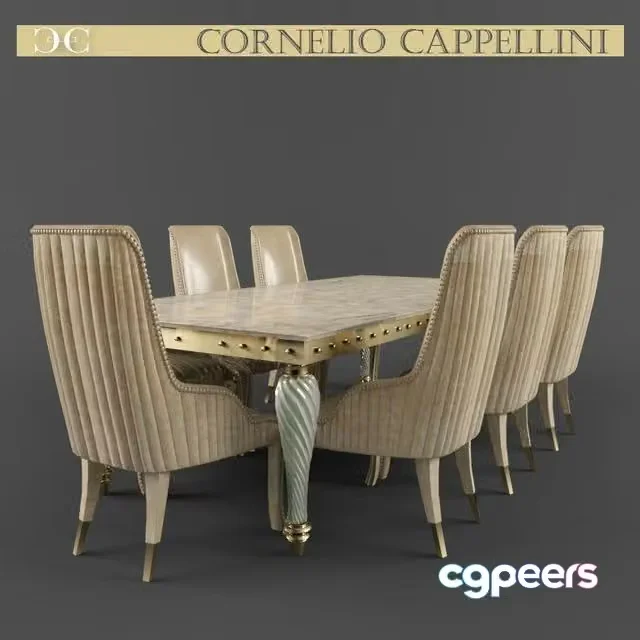3ds Max Free – Cornelio Cappellini, table, chair