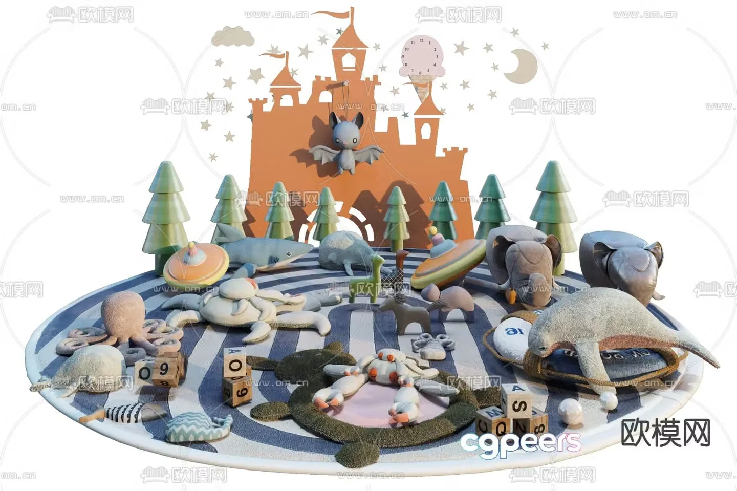 Modern children’s plush toy 3d model