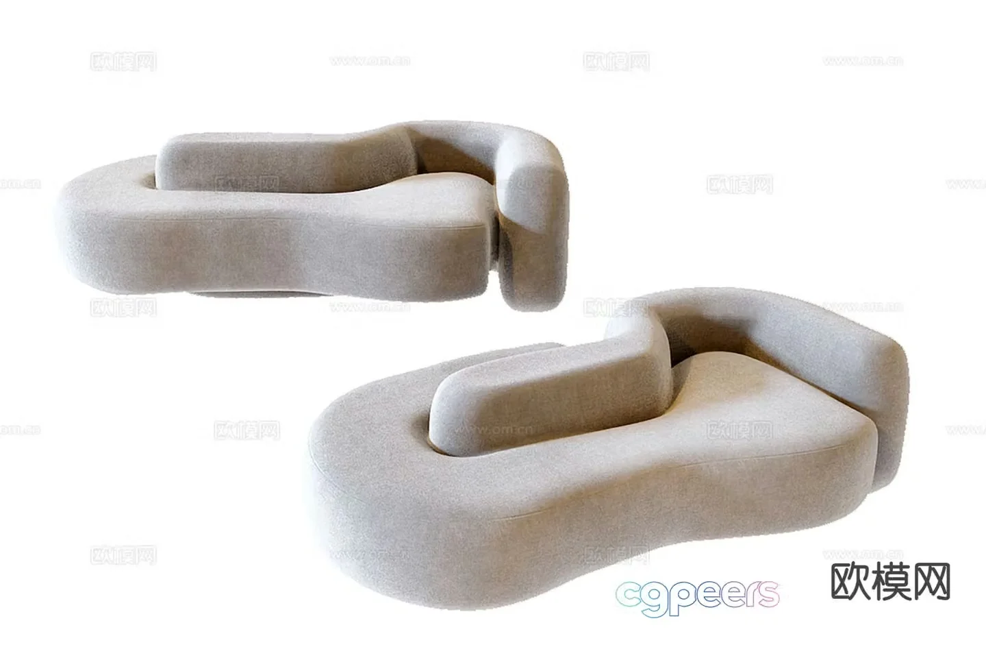 Special shaped sofa curved sofa 3d model