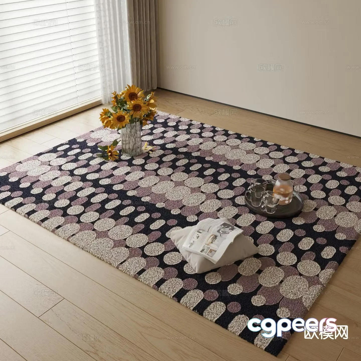 Modern patterned carpet 3d model