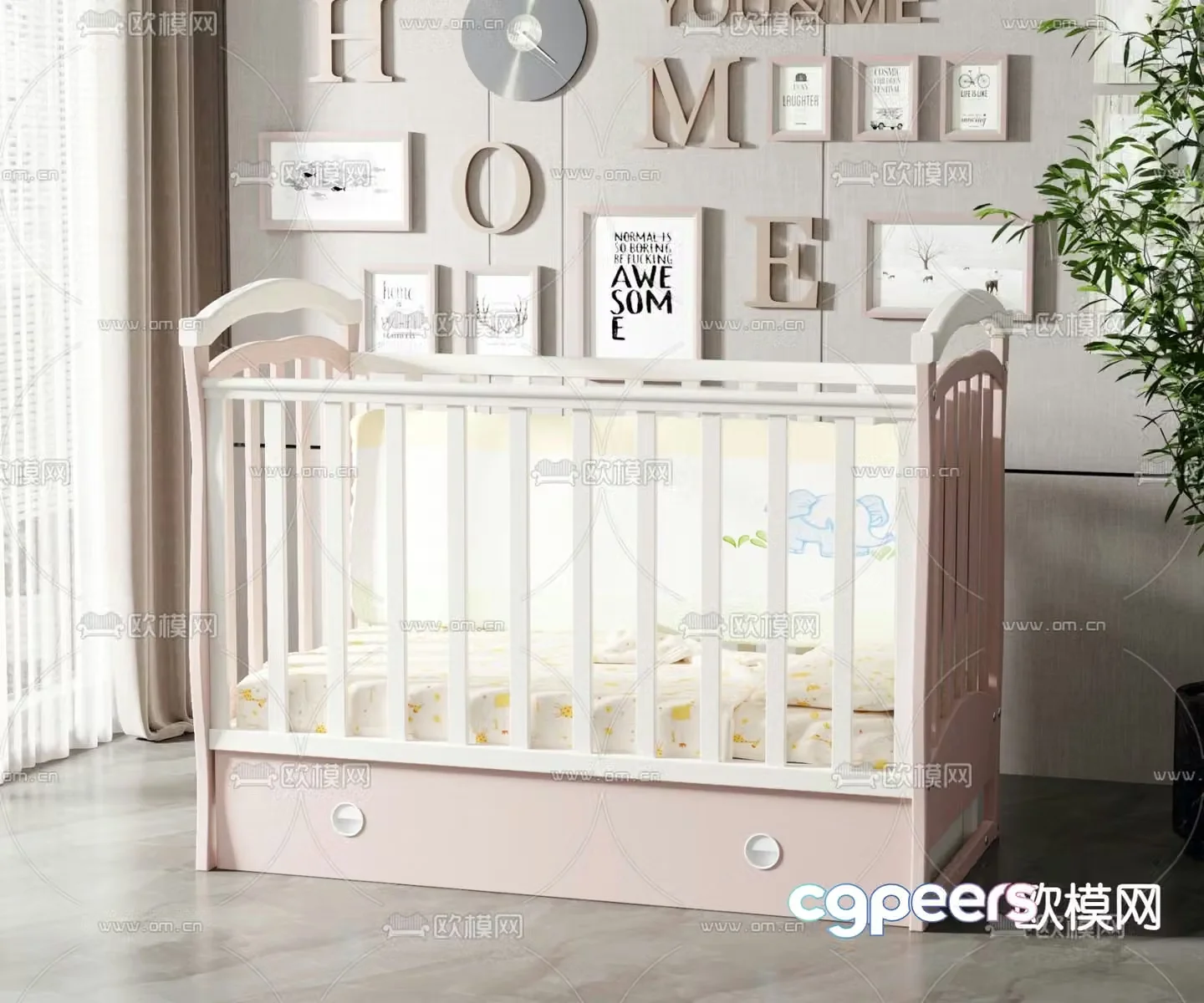 Modern crib 3d model