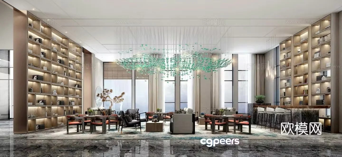 New Chinese sales office negotiation area 3D model