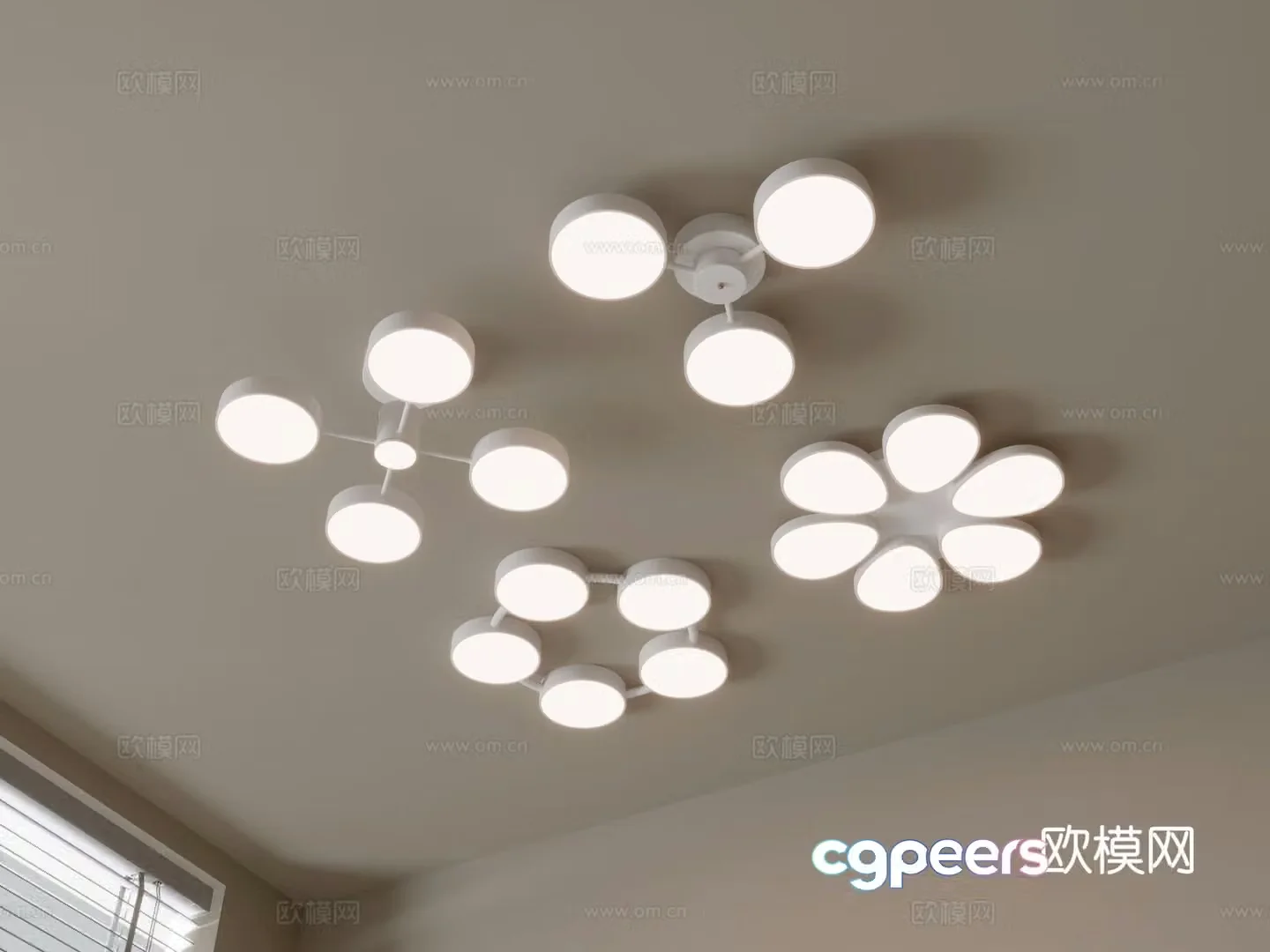 Geometric ceiling lamp bedroom lamp 3d model