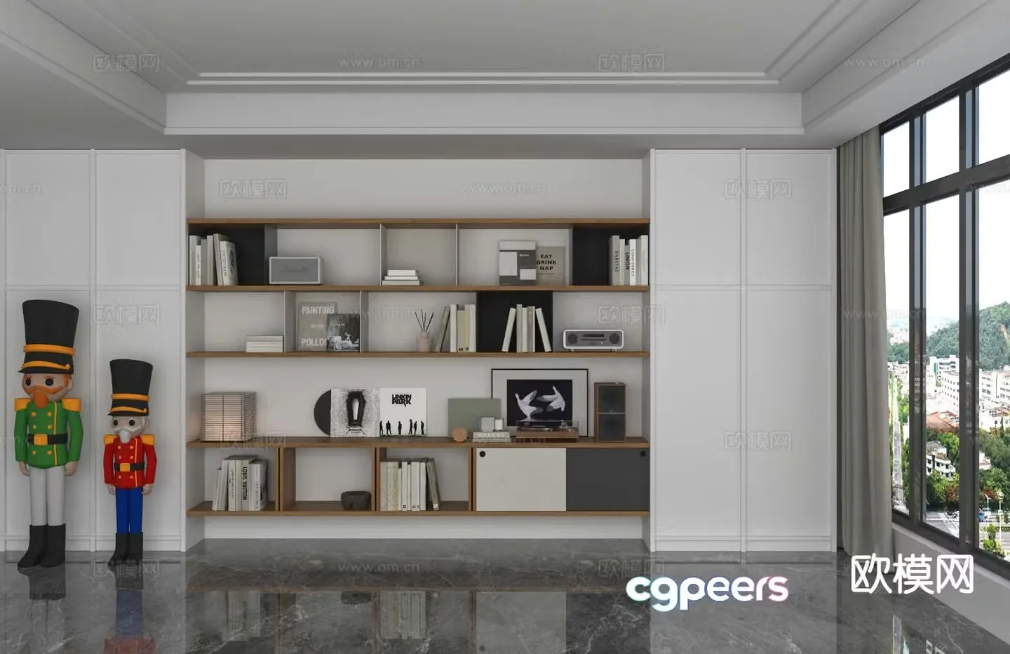 Modern decorative cabinet shelf 3d model