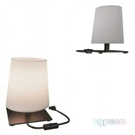 A Table Lamp With A White Shade 3D Model – 14602 – VRAY Render