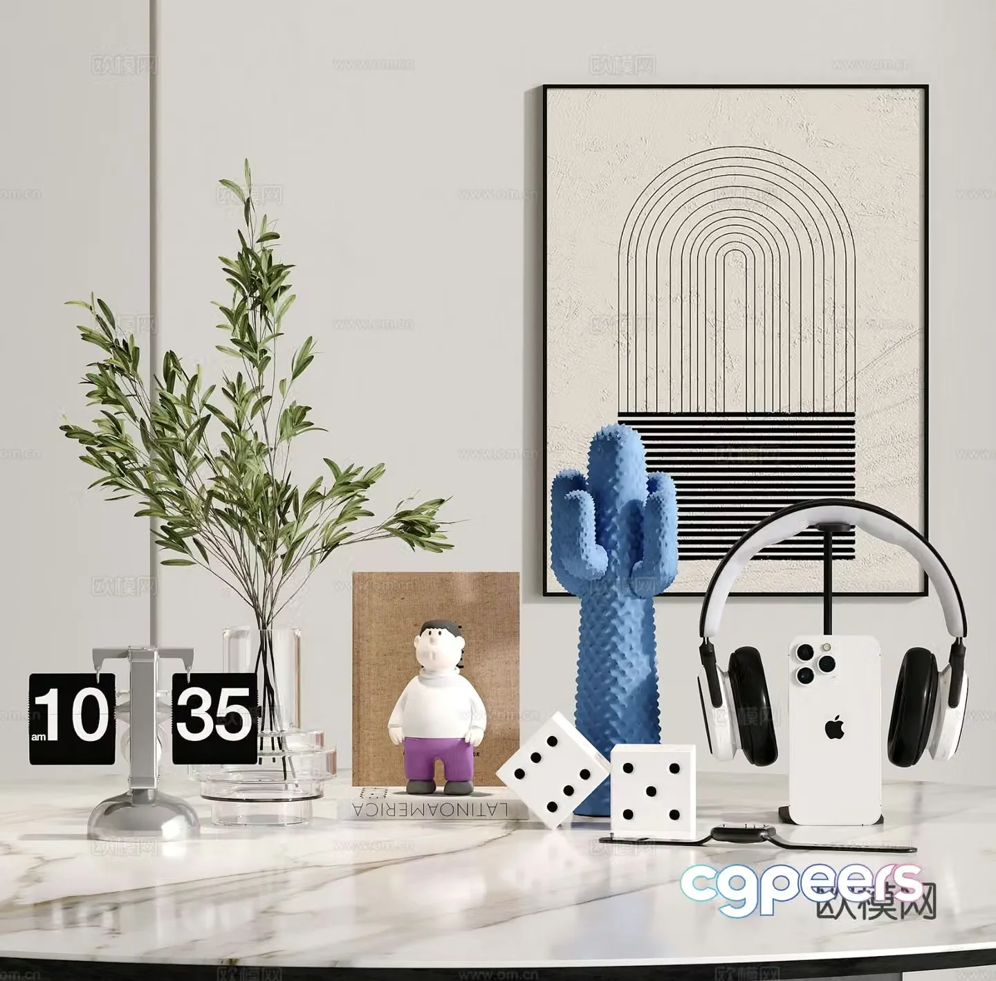 Modern decorations tableware vase headset 3d model