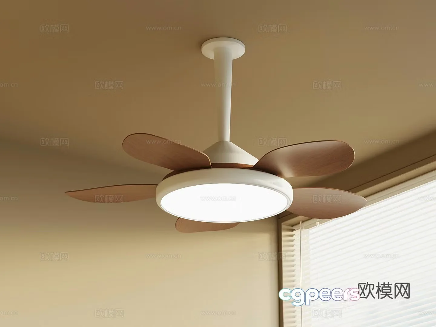 Fan light Modern cream fan light 3d model