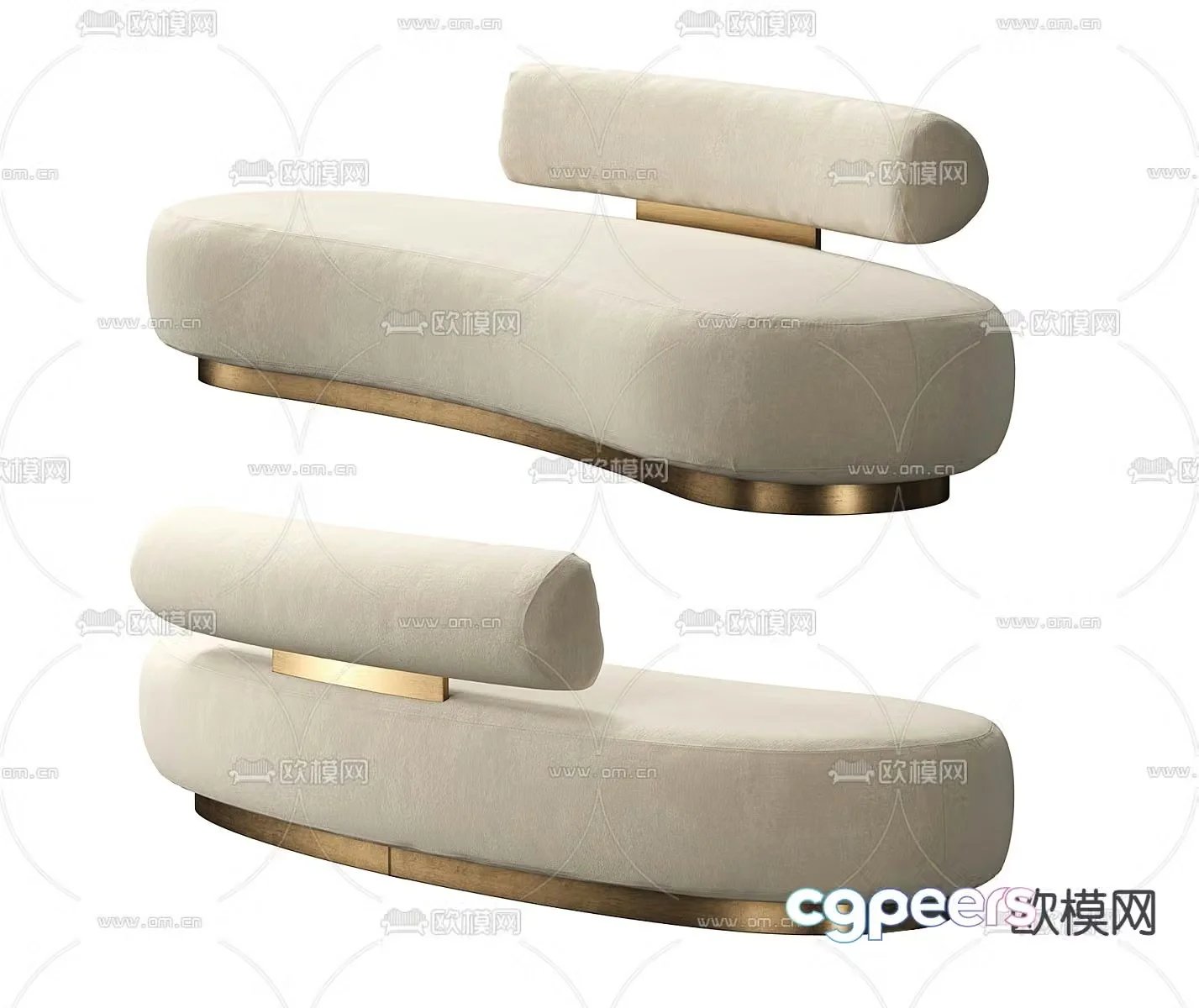 Curved sofa special shaped sofa 3d model