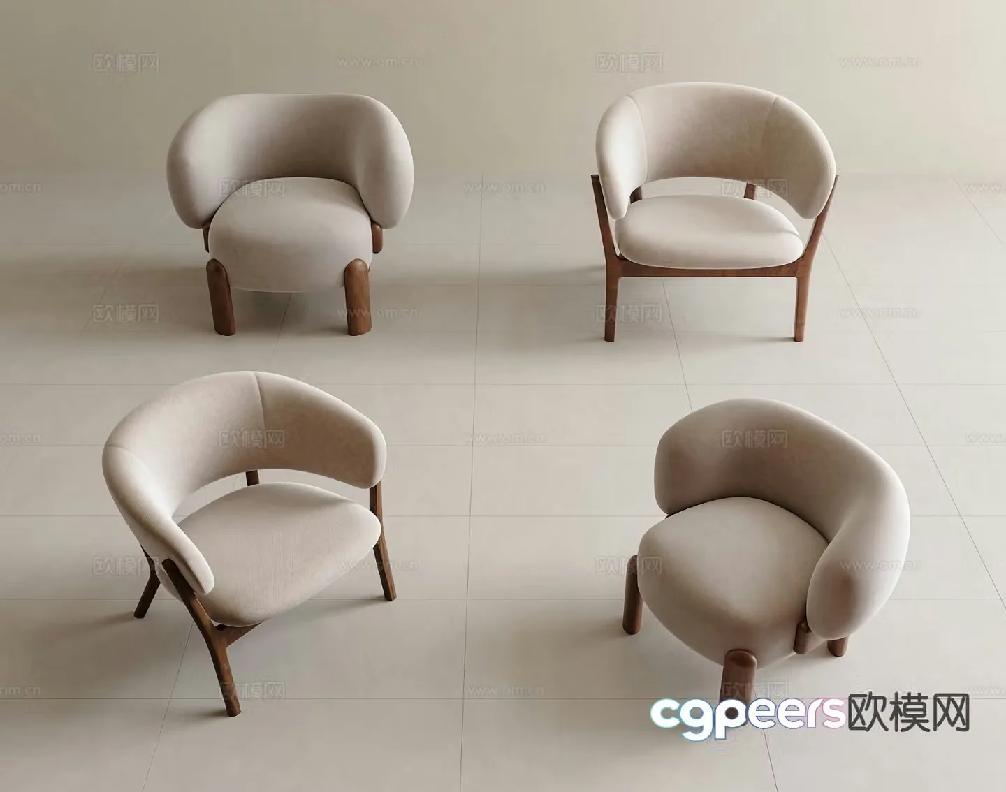 Wabi-sabi chair leisure chair 3d model