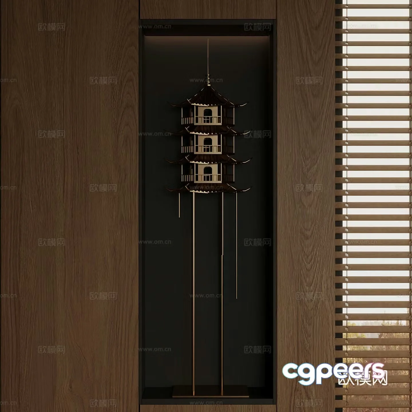 Modern interior sculpture ancient building ornaments 3d model