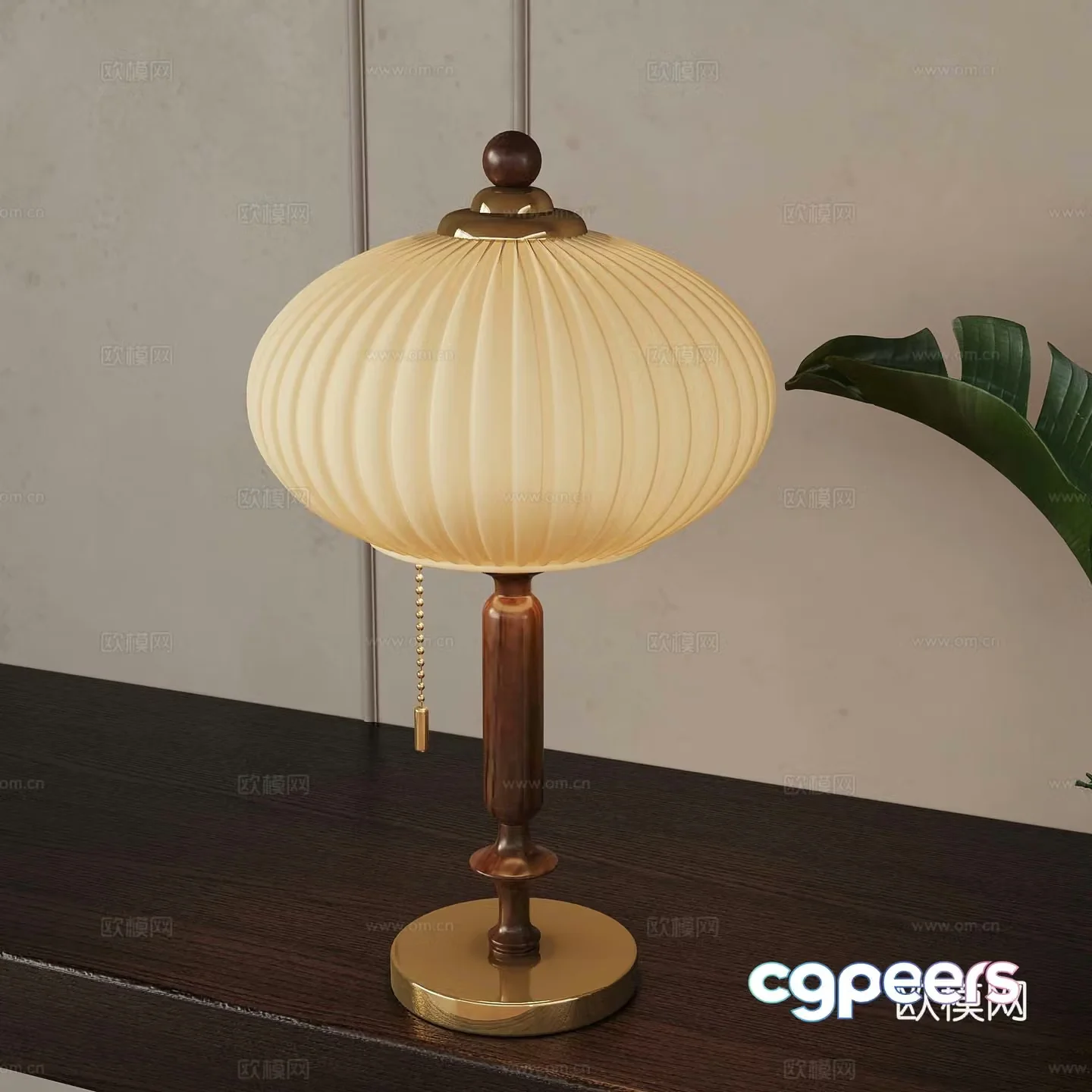French medieval style table lamp 3d model