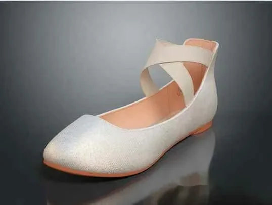 White Leather Shoe 3D Model – 289 – VRAY Render
