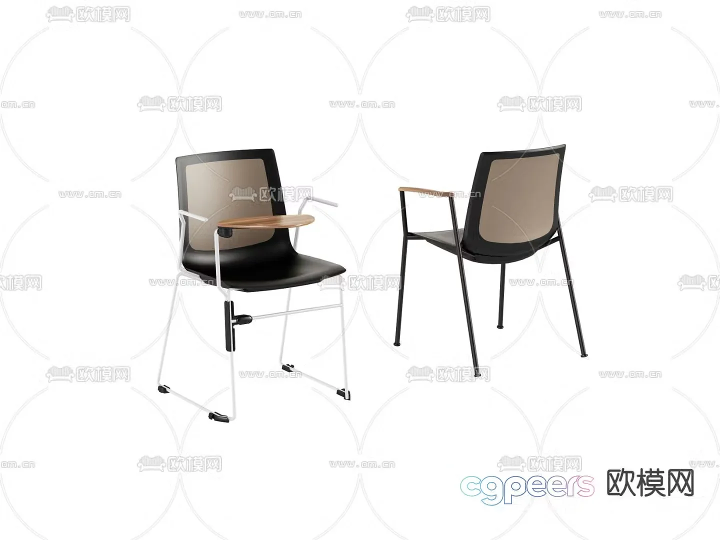 Office chair class chair training chair 3d model