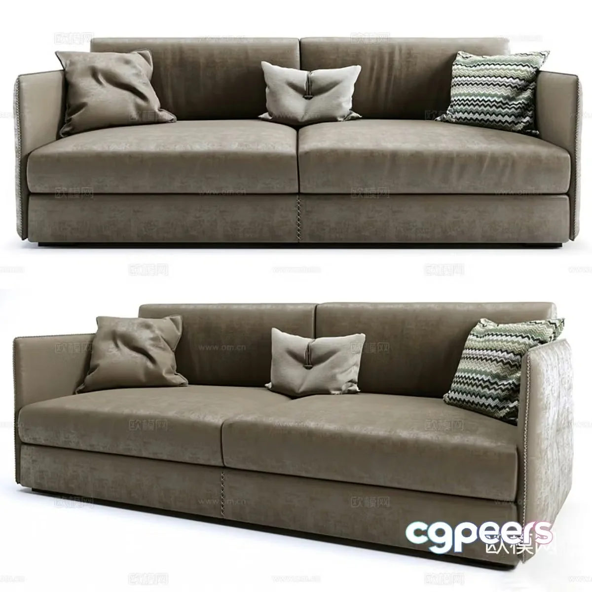 3d model of double sofa