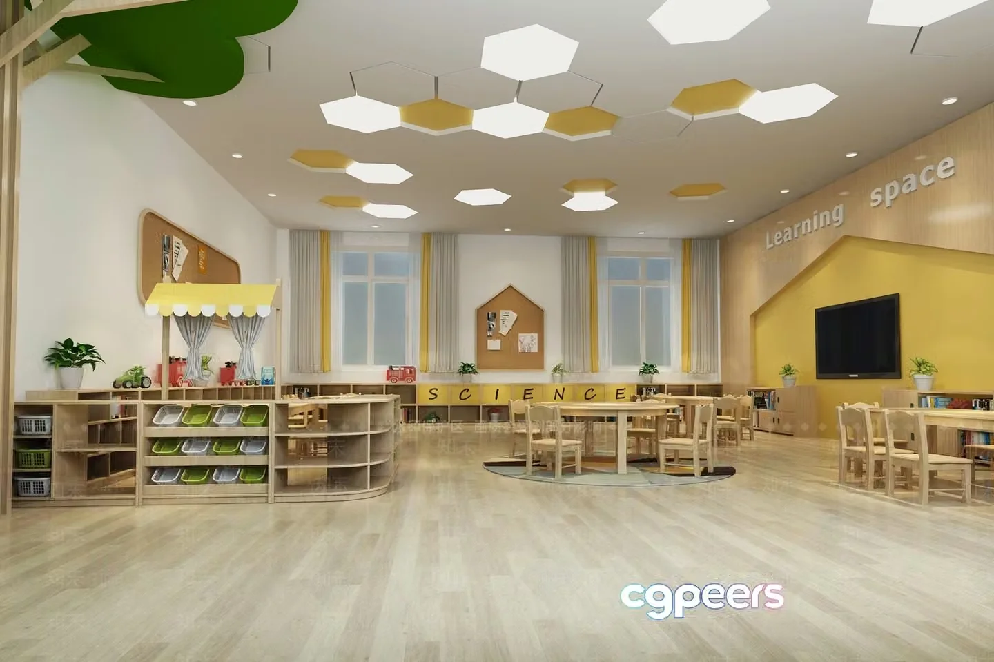 Modern Learning Space 3D Model – 3821 – VRAY Render