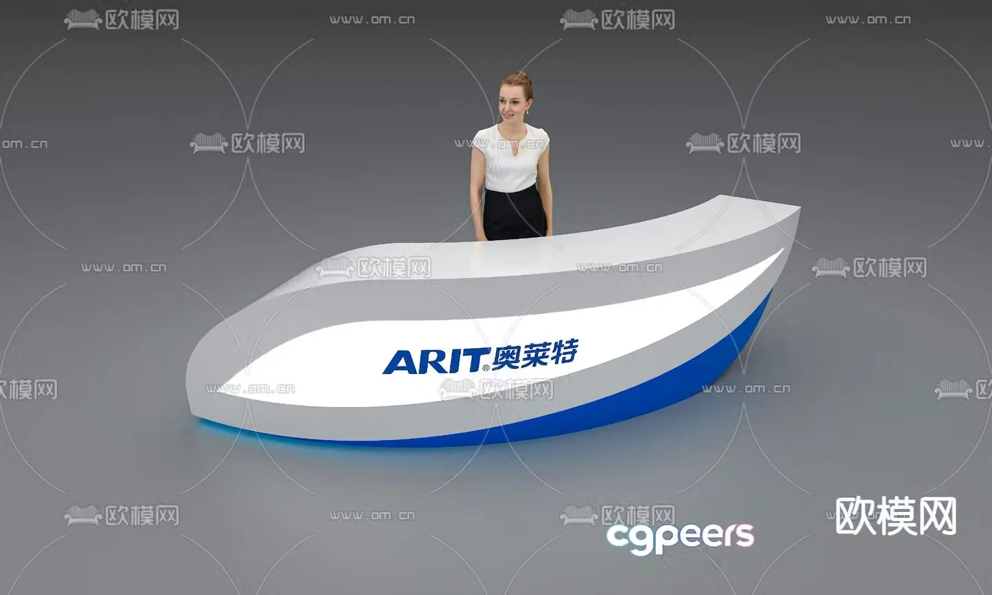 reception desk front desk service desk 3d model