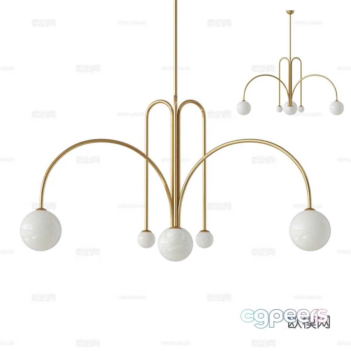 Modern light luxury decorative chandeliers 3d model