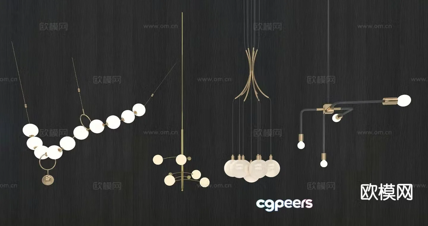 Light luxury chandelier restaurant chandelier 3d model